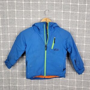 Stio Rafferty Vibrant Blue Jacket with Green Zipper